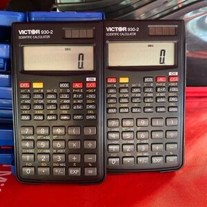 Victor 930-2 Scientific Calculator Used Solar Powered Lot Of 2 (s10)
